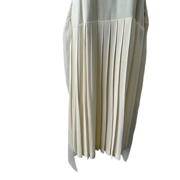 Vtg 80s 90s Pleated Maxi Dress Drop Waist Donna Ricco Ivory Preppy Ankle 4 XS - Picture 9 of 15